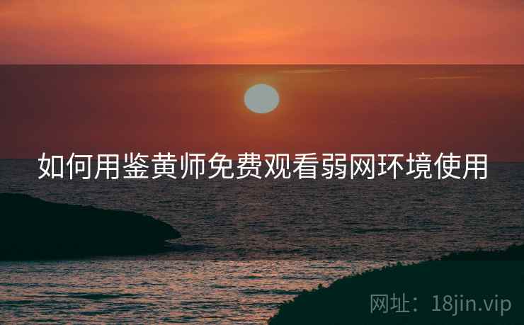 如何用鉴黄师免费观看弱网环境使用