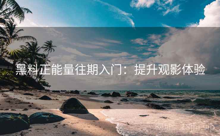 黑料正能量往期入门：提升观影体验
